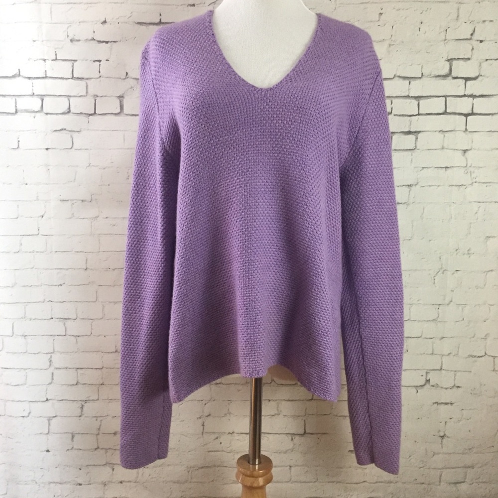 Eileen Fisher V-neck Merino Wool Sweater Sz M